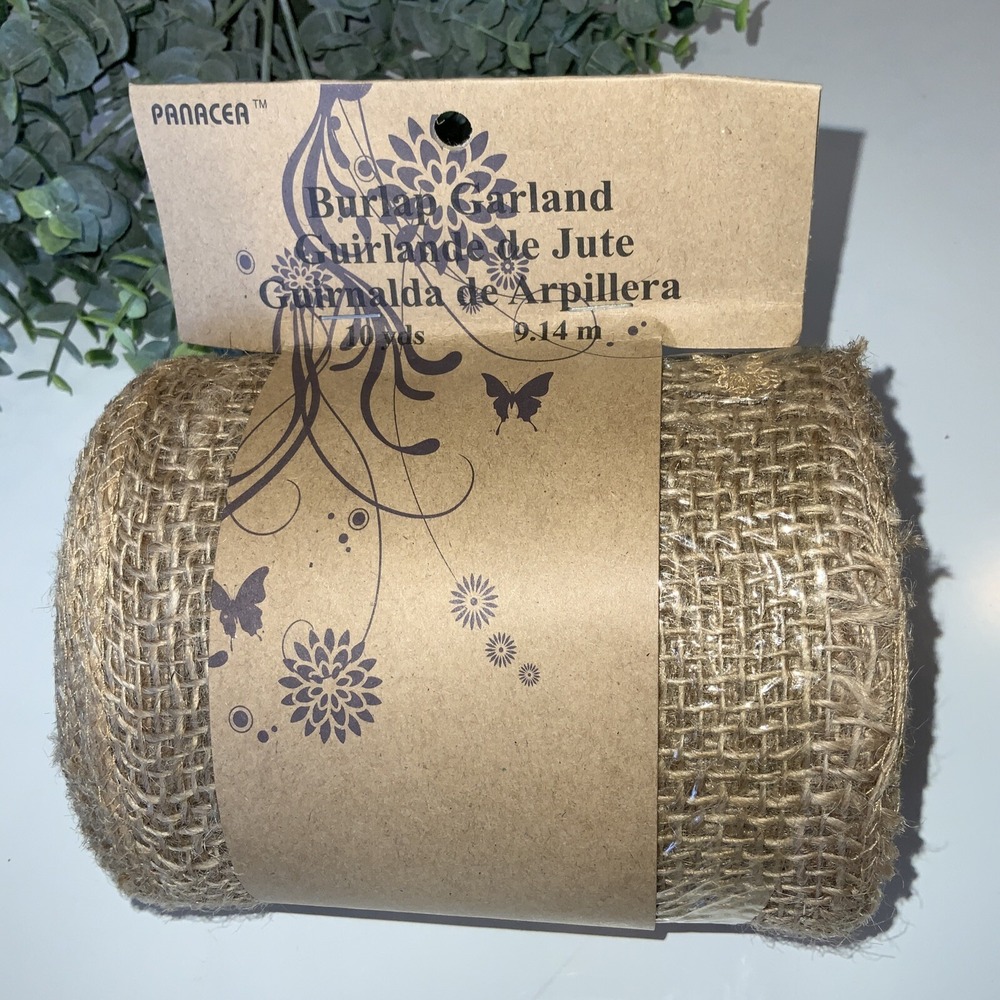 Natural Burlap Ribbon NEW 5.5" x‎ 10 Yards Unwired Burlap Roll